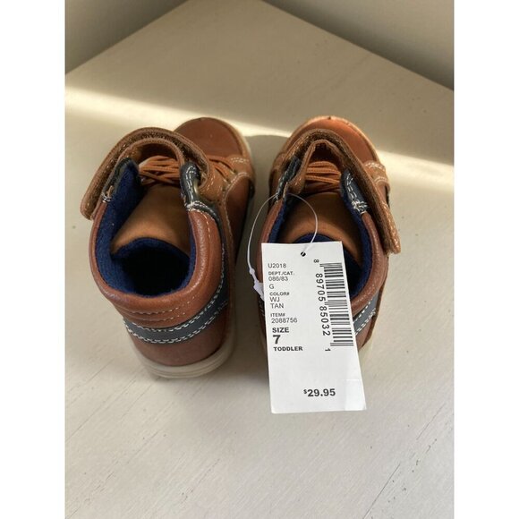 NWT Children's Place Tan High-Top Sneaker Boots With Strap Size 7 Toddler - Picture 2 of 7